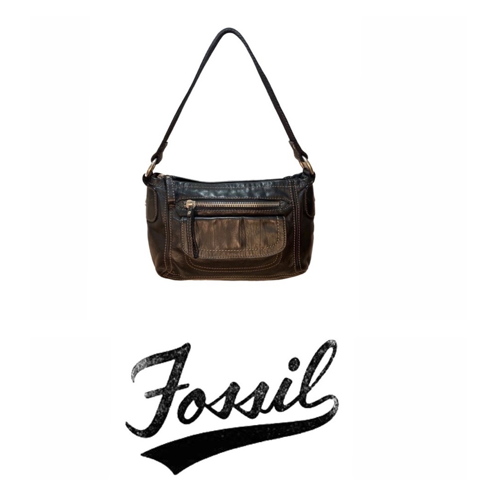❤️🗝️Fossil Black Leather Shoulder Bag🗝️❤️